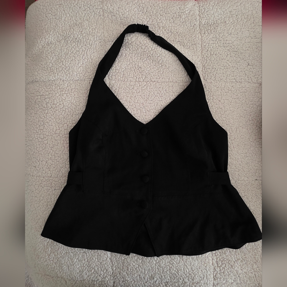 Lane Bryant Black Halter Neck Blouse